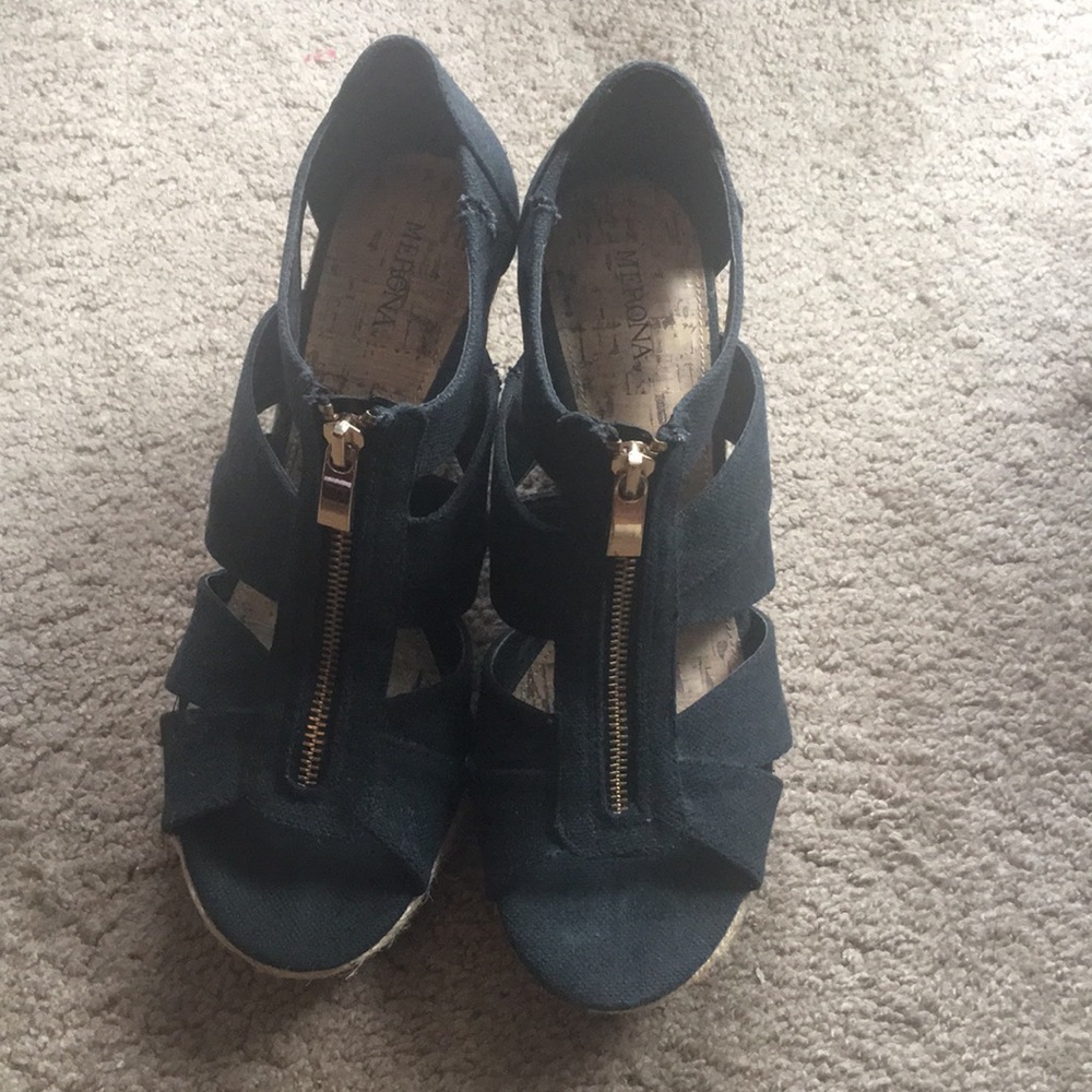 Black Espadrille Wedges